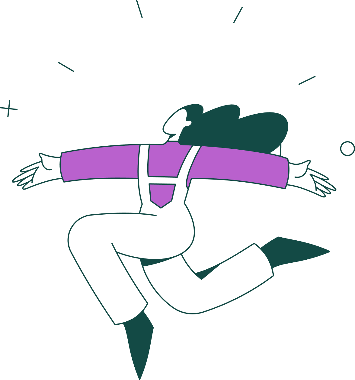 Illustration of a person leaping joyfully